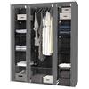 RELOVE Guardaroba in Tessuto Non Tessuto, Armadio con 1 Barre Appendiabiti e 10 Ripiani, Organizzatore Personalizzabile per Abiti, 172 * 134 * 43cm, per Camera da Letto, Grigio