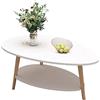 HUOLE Tavolino Salotto 2 Ripiani, Tavolino da Pranzo in Legno per Camera da Letto,comodino,Tavolino da Caffè, per divano, supporto per fiori, robusto,90 * 60 * 40 cm-bianco