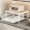 Generic Organizzatore per Macchina da Caffè con Antenna Scorrevole Piano di Lavoro Scaffale Espositivo Alimenti Doppia Rack a Terra Adatto per Cucina Ufficio Salone Camera da Letto(White,A)