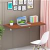 HUOLE Tavolino Scrivania Computer Pieghevole, Tavolo da pranzo pieghevole da parete, tavolo da pranzo, tavolo da bar da parete,per il montaggio a parete in ufficio, cucina-60*30*1,6 cm-colore teak