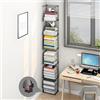 STCERY Libreria Moderna In Metallo, Verticale A Torre Per Libri Da Pavimento A 5/6 Livelli, Organizer Impilabile A Strati, Per La Decorazione Di Casa E Ufficio(Black,182cm/71.6in)