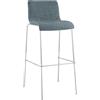 CLP Sgabello da bar con schienale Hover, impilabile con rivestimento in tessuto, struttura in metallo, portata fino a 150 kg Colore:blu;Colore del telaio:cromo