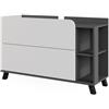 Vicco Mobiletto per lavabo Karen, Antracite/bianco, 100 x 65 cm con 2 cassetti, per montaggio sotto il lavabo con apertura per sifone