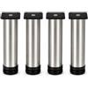 CasaXXl - 4 piedini per mobili regolabili, in acciaio inox spazzolato, versatili, per mobili, mobiletti, armadi, tavoli, diverse misure, 200 mm