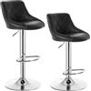 WOLTU Sgabelli Bar Alti Set 2, Sedia Girevole Cucina, Nero