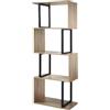 Calicosy Casâme Scaffale a 4 Livelli - Conservazione Pratica - Arredamento in Legno - Montanti in Metallo, Stile Moderno, per Soggiorno, Sala da Pranzo, 60 x 30 cm x 147,5 cm