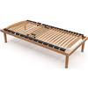 Comprarredo Rete letto ortopedica singola 80x190 completamente in legno di faggio naturale con doghe flessibili e regolatori di portanza