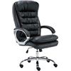 CLP Sedia Ufficio Vancouver XXL In Similpelle I Poltrona Elegante Direttore Carico Max 235 KG, Colore:nero