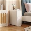 BAUBUY Comodino stretto con 2 cassetti Comodino in pelle in microfibra Tavolino da divano sottile minimalista per piccoli spazi Mobili per camera da letto