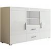 MB Muebles Bonitos, Credenza Stile Moderno Roque, Melamina Lucida, Bianco, 140x80x40cm