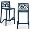 REDÒKASA Sgabello in polipropilene TETI con poggiapiedi H75, MADE IN ITALY, idrorepellente, resistenza ai raggi UV, design moderno, ideale per sala da pranzo, cucina, bar, ristoranti o giardino (2, Petrolio)