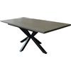 milani home - tavolo da pranzo allungabile 160 cm, antracite, piano in melaminico effetto legno, base nera, 90 x 160 x 75 cm