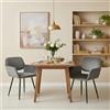 GZTGZMWG Set di 2 Sedie Moderne Sala da Pranzo Imbottite per Cucina Grigia, Sedia Imbottita Cucina Moderna Scandinava con Braccioli per Sala da Pranzo/Soggiorno/Ristorante/Hotel/Velluto Grigio Scuro