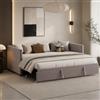DAHUEN Divano letto, 2 posti, divano letto, estensibile, 90/180 x 200 cm, con rete, velluto, grigio (senza materasso) (Grigio)