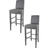 t m c s Tommychairs - Set 2 sgabelli alti e moderni modello Luisa per cucina e bar, struttura in legno di faggio colore grigio scuro, Seduta e Schienale Imbottiti e Rivestiti in pelle artificiale grigio scuro