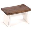 DESIGN DELIGHTS Sgabello in legno massiccio riciclato, 18,5 x 29 x 19,5 cm, stile shabby chic