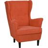 Totò Piccinni Poltrona LILIBET classica comoda con braccioli e schienale alto per un massimo Relax (Poltrona, Arancione)