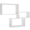 MODULARREDO | Set di 3 Mensole da Muro, Libreria Sospesa e Parete, Rovere Sbiancato, 45x27, 40x22 e 35x17 cm p15.5, Kit Tasselli Incluso - Made in Italy
