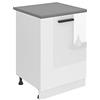 B BELINI GROUP Belini - Mobile da cucina da 60 cm di larghezza, con piano di lavoro, con 1 anta, colore: Bianco lucido