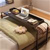 GXQFC Scrivania per Computer Portatile Altezza Regolabili 65-95CM, Tavolino Mobile 115 × 45 cm Tavolo Infermieristico a Croce Tavolino da Letto Divano per la Lettura/Colazione (Nera)