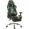 CLP Sedia Gaming Limit XL | Sedia Racing Similpelle I Portata Max 150Kg, Colore:Nero/Verde, Poggiapiedi:con poggiapiedi
