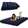 bananair Futon Giapponese 2 Persone Comodo e Spesso, Prodotto in Francia, Sfoderabile, Ideale come Materassino Pieghevole, Tatami Giapponese-Letto Singolo, Cinghia di Fissaggio inclusa (140 x 190 cm,Blu Scuro)