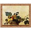 LuxHomeDecor Quadro Stampa su Tela Caravaggio Canestra di Frutta con Cornice in Legno Oro Classico Misura 133x103 CM
