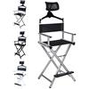 Floreo LOOK Sedia poltrona pieghevole portatile poggiatesta per trucco make up regista (Argento)