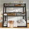 Soweiz Letto a castello, struttura in metallo, letto in ferro, tripla a castello, per bambini, ragazzi e adulti, durevole e sicuro, 90 x 200 cm/120 x 200 cm/140 x 200 cm (nero)