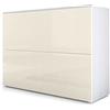 Vladon Madia Rova, Mobile a 4 Ante, Bianco Opaco/Crema Lucido (92 x 72 x 35 cm)