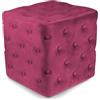 SAMIRA Pouf poggiapiedi quadrato, pouf divano in velluto - Otto (Bordeaux)