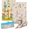ms babyworld trendy - tappeto gioco per bambini - disponibile in 3 dimensioni a scelta - double-face, tappeto molto imbottito (1 cm) - con borsa per il trasporto. (Elephant/Selva, 180 * 120)