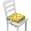 Chickwin Cuscino Rialzo Sedia per Bambini, Modello di Anguria Cuscino Alzasedia Regolabile Cuscino per Sedia Seggiolino Smontabile Booster Seat per Tavolo da Pranzo (verde brillante,40x40x10cm)
