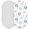 Odot Set di 2 Lenzuolo con Angoli Neonato, Lenzuola per Carrozzina Lenzuola da Culla Copri Fasciatoio Bambino Coprimaterasso in Cotone Morbido con Fascia Elastica (Elefante,82x41cm)