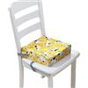 FANSU Rialzo da Sedia per Bambini, Cartone Animato Gatto Comodo e Smontabile Cuscino Seduta per Sedia Cuscino Alzasedia con Cinghie Lavabile per Seggioloni Alza Sedia (32x32x8cm,Giallo)