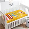 Odot Lenzuolo con angoli Lenzuola Carrozzina Neonato, Cartone Animato Auto Stampa Bambino Cotone Coprimaterasso, Lenzuola per Culla Babybay (80x160 cm,Giallo)