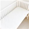 Odot Lenzuolo Trapuntato con Angoli per Lettino Bambino, Lenzuola Carrozzina Cotone Lenzuola da Lettino Neonato Morbido e Resistente Lenzuola per Culla (Colore solido bianco,120x60cm)