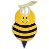 Zigozago - Bavaglino in Cotone a forma di Ape in spugna di cotone ricamata e foderata | Fatto a Mano | Chiusura: Laccetti | Personalizzabile con Nome | Colore Giallo | Taglia Unica