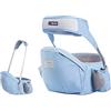 SONARIN Hipseat Marsupio,Ergonomico Neonati Marsupio Supporto del Sedile Portantina Bebè Seggiolino Puro Cotone con Cintura di Sicurezza & Tracolla Singola Multi Posizioni per Bambino(Blu)