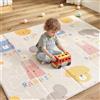 CASABEL Tappeto Gioco Evolutivo 180×150 cm, Pieghevole, Impermeabile e Spesso, Fantasia Animali, Grande Formato, Colorato, Facile da Riporre e Trasportare