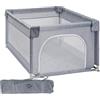 MS BabyWorld - Box Bambini XXL NYLON - 3 MISURE | Recinto per neonati pieghevole | Area giochi sicura con porticine e finestre a rete | Con ventose | Montaggio Facile (120 * 120)