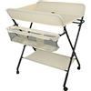 Homewell Tavolo per pannolini pieghevole con cesto portaoggetti, materasso per pannolini regolabile in altezza, cintura di sicurezza e 4 ruote con freno, per neonato e neonato, 80 x 66 x (92/95/98) cm