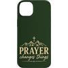 Faith Revival Studio Custodia per iPhone 14 Plus La preghiera cambia le cose Fede cristiana Croce Montagne