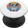 Elephant Retro Style Design Elefante retrò con occhiali da sole elefante stile vintage uomo donna PopSockets PopGrip Adesivo