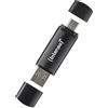 Intenso Flex Line - Chiavetta USB da 128 GB - Dual USB 3.2 Gen 1x1 con USB-C & USB-A per smartphone, tablet, laptop e PC, 70 MB/s, colore: Nero