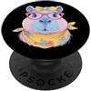 Kawaii Whimsical Small Pet Face Graphics Carino porcellino d'India floreale ritratto amante grafica pastello rosa PopSockets PopGrip Adesivo