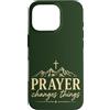 Faith Revival Studio Custodia per iPhone 16 Pro La preghiera cambia le cose Fede cristiana Croce Montagne