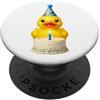 Funny Cute Birthday Boy Birthday Girl Ki Cappello e candela per torta di compleanno con paperella in gomma PopSockets PopGrip Adesivo