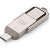 Amazon Basics Unità Flash USB, Chiavetta con Doppia Porta USB C e USB A, 128 GB, Colore Argento Champagne