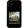 Sacramento Travel Art Studio Custodia per iPhone 11 Arte urbana retrò dello skyline del Campidoglio di Sacramento, California